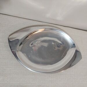 Vintage 1999 Nambe Classic Vertigo Elliptic 692 Large Serving Platter Tray 17"‎